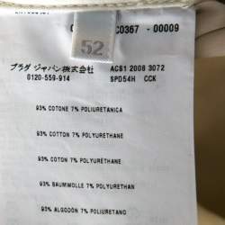 Pre Owned Prada Cream Cotton Straight Fit Trousers XL