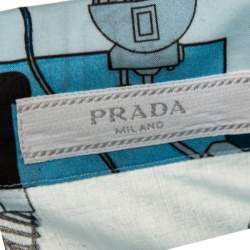 Prada Blue Cotton Robot Print Short Sleeve Shirt XL