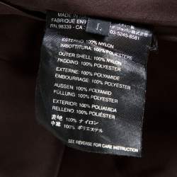 Prada Dark Brown Nylon Double Breasted Coat L