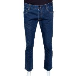 Pre Owned Prada Indigo Stretch Denim Straight Leg Jeans L