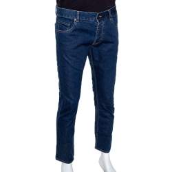 Pre Owned Prada Indigo Stretch Denim Straight Leg Jeans L