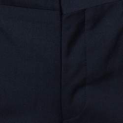 Prada Navy Blue Mohair & Wool Tailored Slim Fit Trousers L