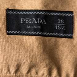 Pre Owned Prada Khaki Cotton Poplin Safari Style Full Sleeve Shirt M