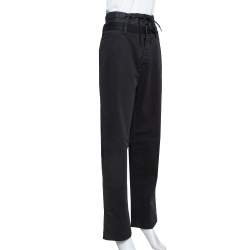 Prada Black Denim Distressed Effect Regular Fit Pants L