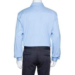 Pre Owned Prada Light Blue Stretch Cotton Long Sleeve Shirt XXXL