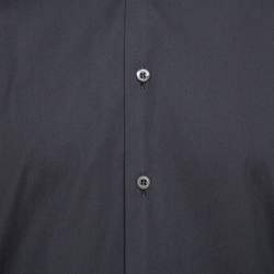 مملوكة مسبقًا Prada Black Stretch Cotton Long Sleeve Shirt XXXL