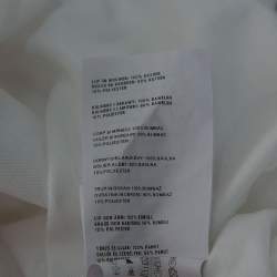 Pre Owned تي شيرت بولو برادا بيك مزين مخطط قطن أبيض مقاس كبير جداً جداً (اكس اكس لارج)