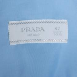 Pre Owned Prada Light Blue Cotton Button Front Long Sleeve Shirt XL