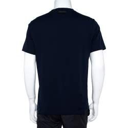 مملوكة مسبقًا تي شيرت برادا رقبة مستديرة قطن سترتش كحلي XL