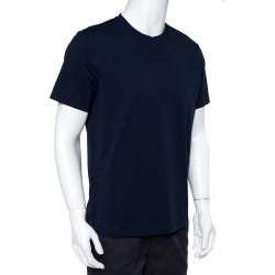 مملوكة مسبقًا تي شيرت برادا رقبة مستديرة قطن سترتش كحلي XL