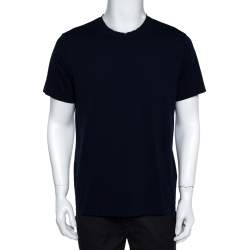 مملوكة مسبقًا تي شيرت برادا رقبة مستديرة قطن سترتش كحلي XL