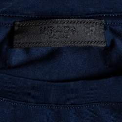 مملوكة مسبقًا تي شيرت برادا رقبة مستديرة قطن سترتش كحلي XL