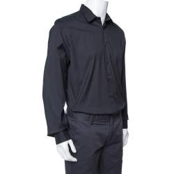 Pre Owned Prada Black Stretch Cotton Long Sleeve Shirt XXL