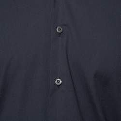 Pre Owned Prada Black Stretch Cotton Long Sleeve Shirt XXL