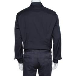 Pre Owned Prada Black Stretch Cotton Long Sleeve Shirt XXL