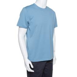 مملوكة مسبقًا Prada Slate Blue Cotton Jersey Round Neck T-Shirt XL