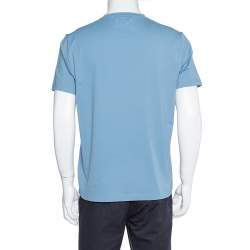 مملوكة مسبقًا Prada Slate Blue Cotton Jersey Round Neck T-Shirt XL