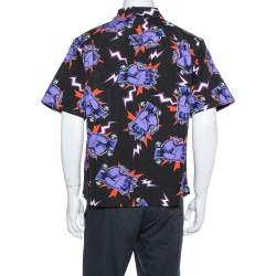 Prada Multicolor Floral Printed Cotton Bowling Shirt M