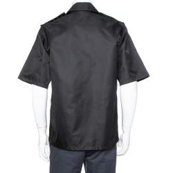 Pre Owned Prada Black Synthetic Safari Bowling Shirt XL