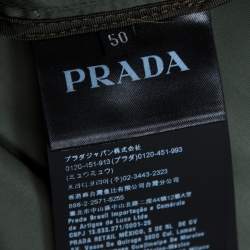 Prada Green Synthetic Zipper Front Bomber Jacket L