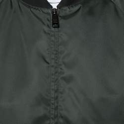 Prada Green Synthetic Zipper Front Bomber Jacket L