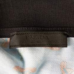 Pre Owned تي شيرت بولو برادا بيكيه قطن مطبوع سومبريرو أزرق مقاس كبير (لارج)