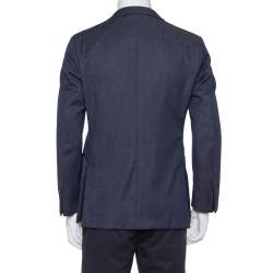 Prada Navy Blue Wool Button Front Blazer L
