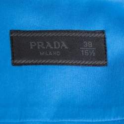 Pre Owned Prada Blue Stretch Cotton Button Front Shirt S