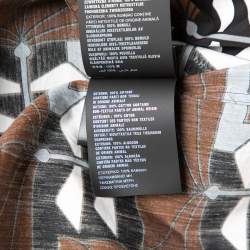 Pre Owned Prada Brown Abstract Printed Cotton Short Sleeve Bowling Shirt XL