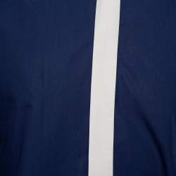 Pre Owned Prada Navy Blue Cotton Contrast Collar & Placket Detail Button Front Shirt L 