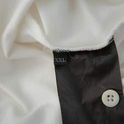 Pre Owned Prada White Cotton Pique Dragon Embroidered Polo T-Shirt XXL