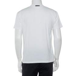 Pre Owned Prada White Cotton Dragon Embroidered Crewneck T-Shirt XXL