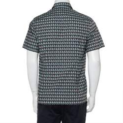 Pre Owned Prada Multicolor Printed Cotton Short Sleeve Shirt M
