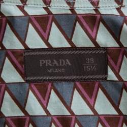 Pre Owned Prada Multicolor Printed Cotton Short Sleeve Shirt M