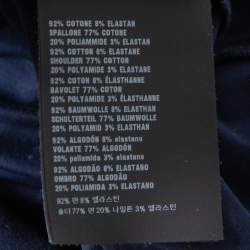 مملوكة مسبقًا تي شيرت برادا رقبة مستديرة مزين جيب بسحاب حافة متباينة قطن أزرق كحلي مقاس كبير (لارج)