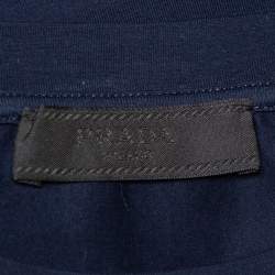 Pre Owned Prada Navy Blue Basic Stretch Cotton T-Shirt XL