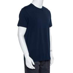 Pre Owned Prada Navy Blue Basic Stretch Cotton T-Shirt XL
