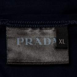 Pre Owned Prada Navy Blue Basic Stretch Cotton T-Shirt XL