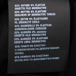 Pre Owned تي شيرت برادا قطن أسود بالشعار المطرز رقبة مستديرة مقاس كبير جدًا - إكس لارج