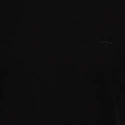 Pre Owned تي شيرت برادا قطن أسود بالشعار المطرز رقبة مستديرة مقاس كبير جدًا - إكس لارج