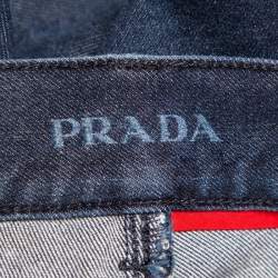 Pre Owned Prada Navy Blue Denim Straight Leg Jeans 3XL