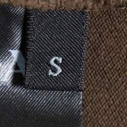 Pre Owned Prada Brown Cotton Pique Contrast Trim Polo T-Shirt S