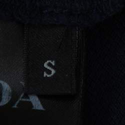 Pre Owned Prada Navy Blue Cotton Pique Polo T-Shirt S