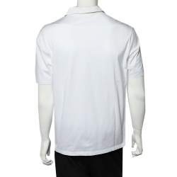 Prada White Cotton Polo T-Shirt XXL