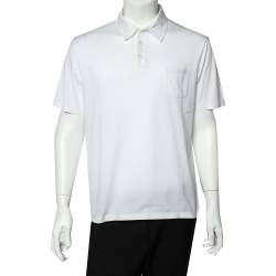 Prada White Cotton Polo T-Shirt XXL