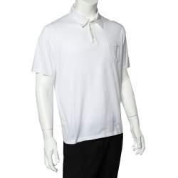 Prada White Cotton Polo T-Shirt XXL