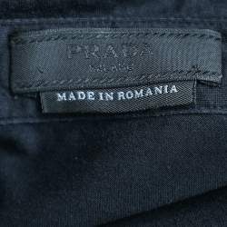Pre Owned Prada Black Cotton patch Pocket Detail Polo T-Shirt XXL