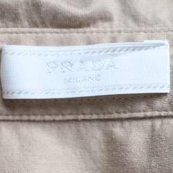 Pre Owned Prada Beige Cotton Patch pocket Detail Polo T-Shirt XXL