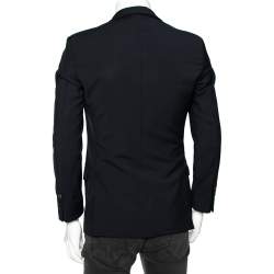 مملوكة مسبقًا Prada Navy Blue Wool Double Button Front Blazer M