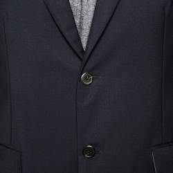 مملوكة مسبقًا Prada Navy Blue Wool Double Button Front Blazer M